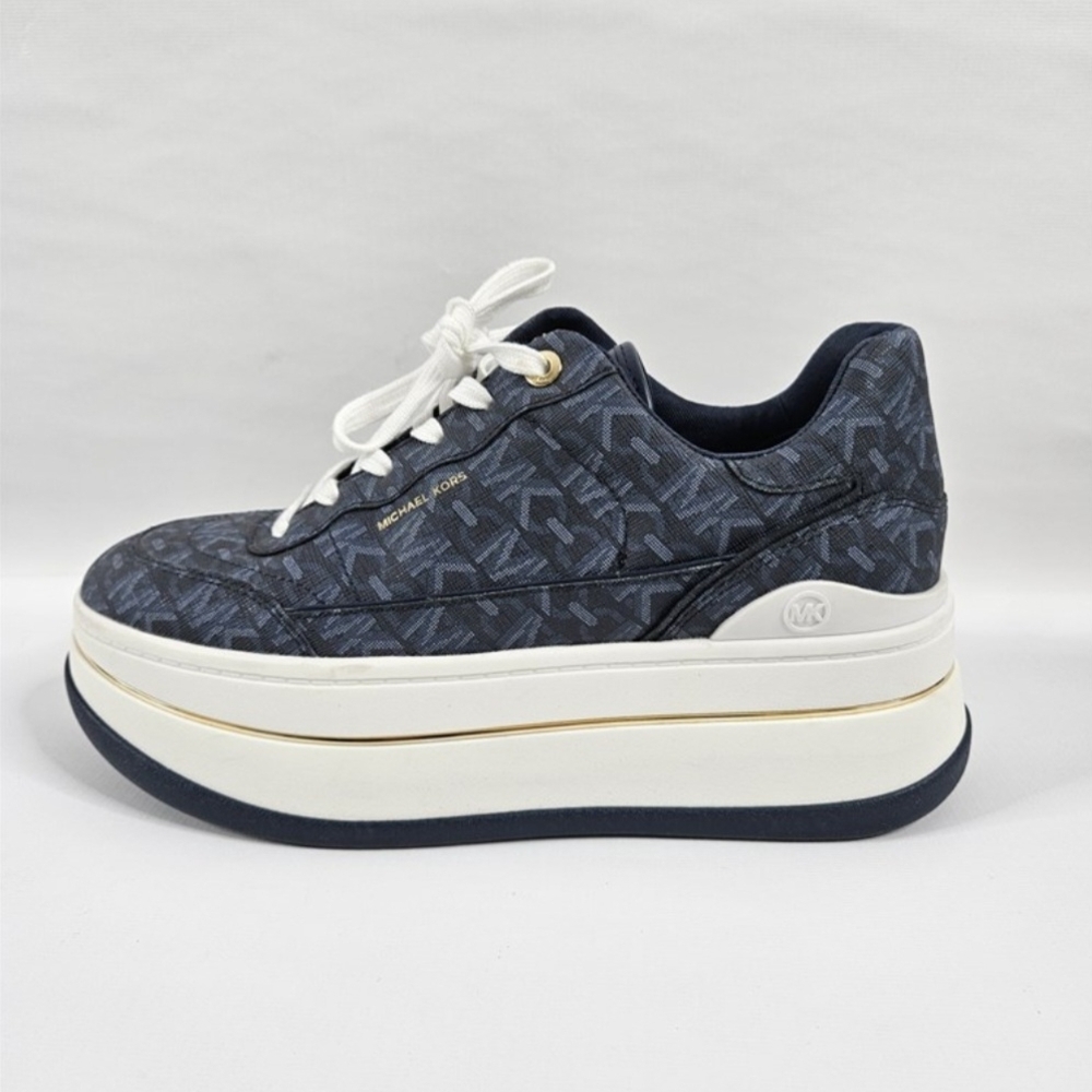 Michael Kors Navy Platform Lace-Up Sneakers - Picture 10 of 10
